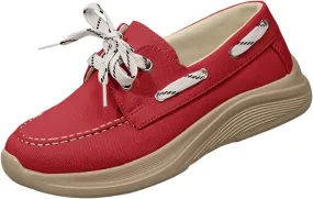 2025 Women's Canvas Slip On Shoes Lace Up Sneakers Slip On Low Top Arch Support Walking Loafers Orthopedic Non Slip Closed Toe Running Casual Boat Shoes Soft Tennis Shoe for Daily Wear