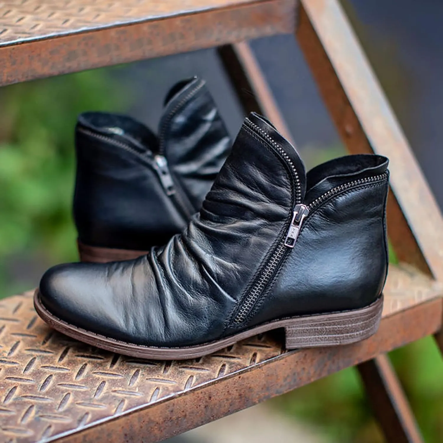 Ankle Boots for Women Low Heel Arch Support Womens Fashion Side Zipper Booties Casual Walking Short Bootie
