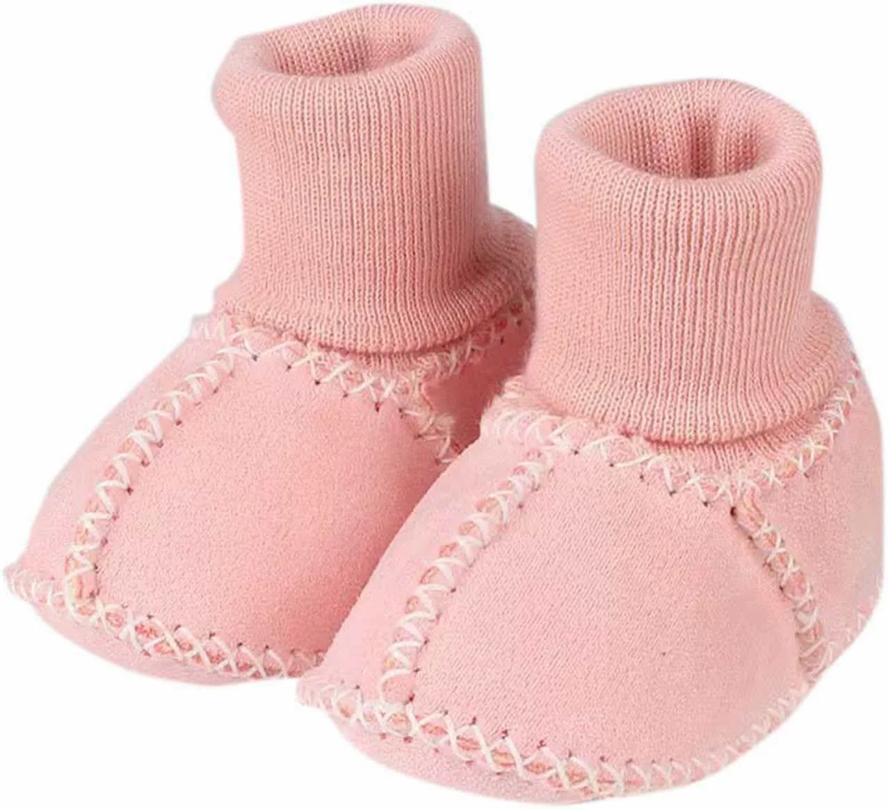 Baby Winter Boots Infant Sheepskin Booties Fleece Warm Wool Lininig Ankle Boots with Soft Sock Newborn Non Slip Shoes
