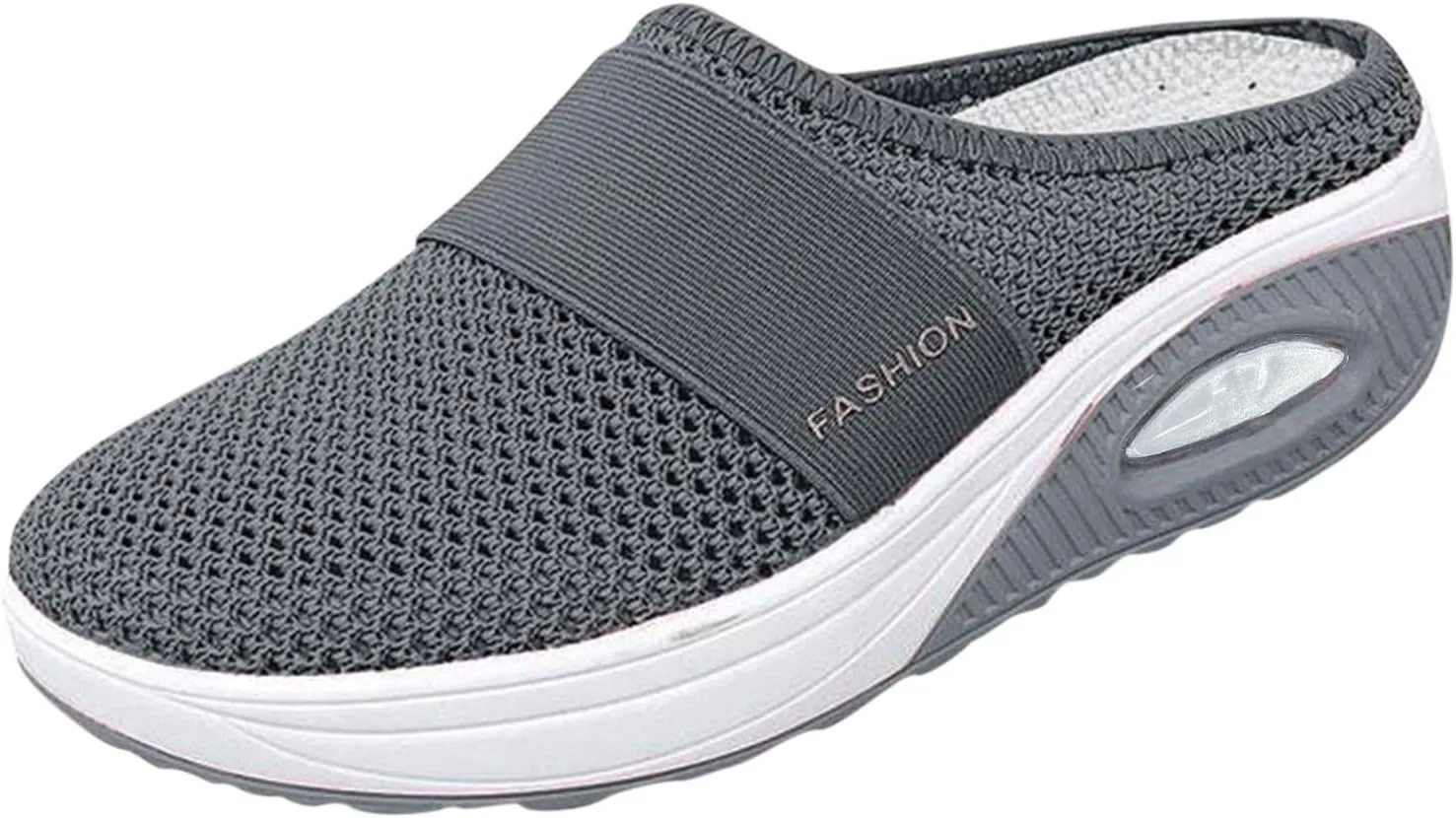 Cathalem Mule Sneakers for Women, Women's Air Cushion Slip-On Walking Shoes Orthopedic Diabetic Walking Shoes, Lace Up Shoes
