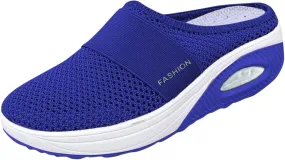 Cathalem Mule Sneakers for Women, Women's Air Cushion Slip-On Walking Shoes Orthopedic Diabetic Walking Shoes, Lace Up Shoes