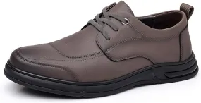 Dress Oxford Shoes for Men Casual Business Oxford Leather Shoes Breathable Casual Tuxedo Leather Shoes