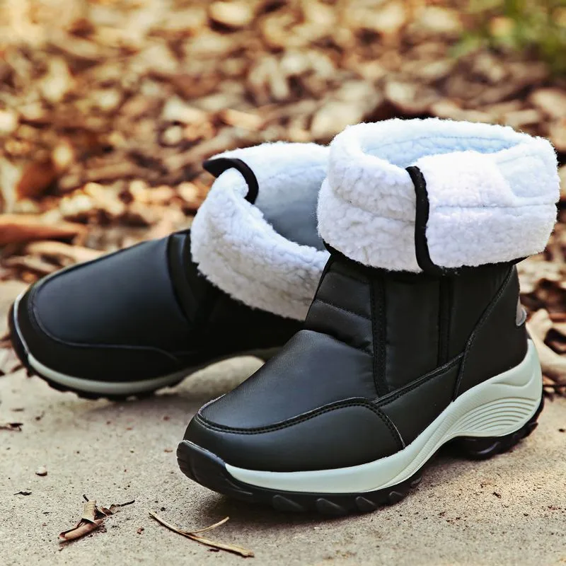 Dyavor Women Fur Waterproof Orthopedic Snow Boots