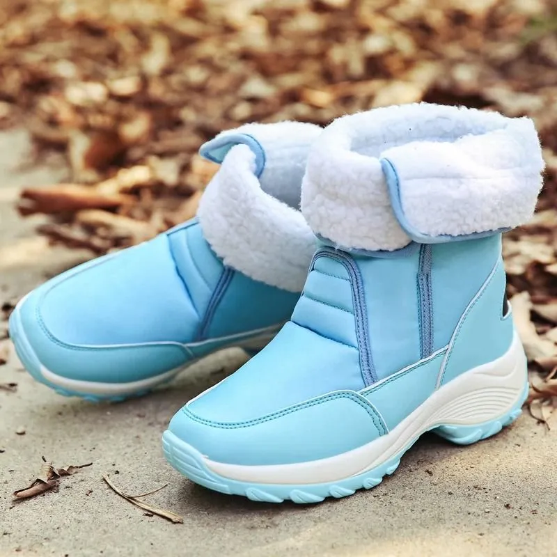 Dyavor Women Fur Waterproof Orthopedic Snow Boots