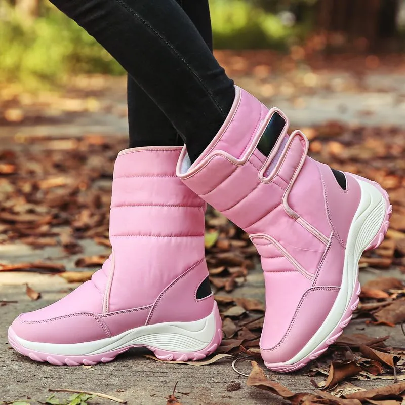 Dyavor Women Fur Waterproof Orthopedic Snow Boots
