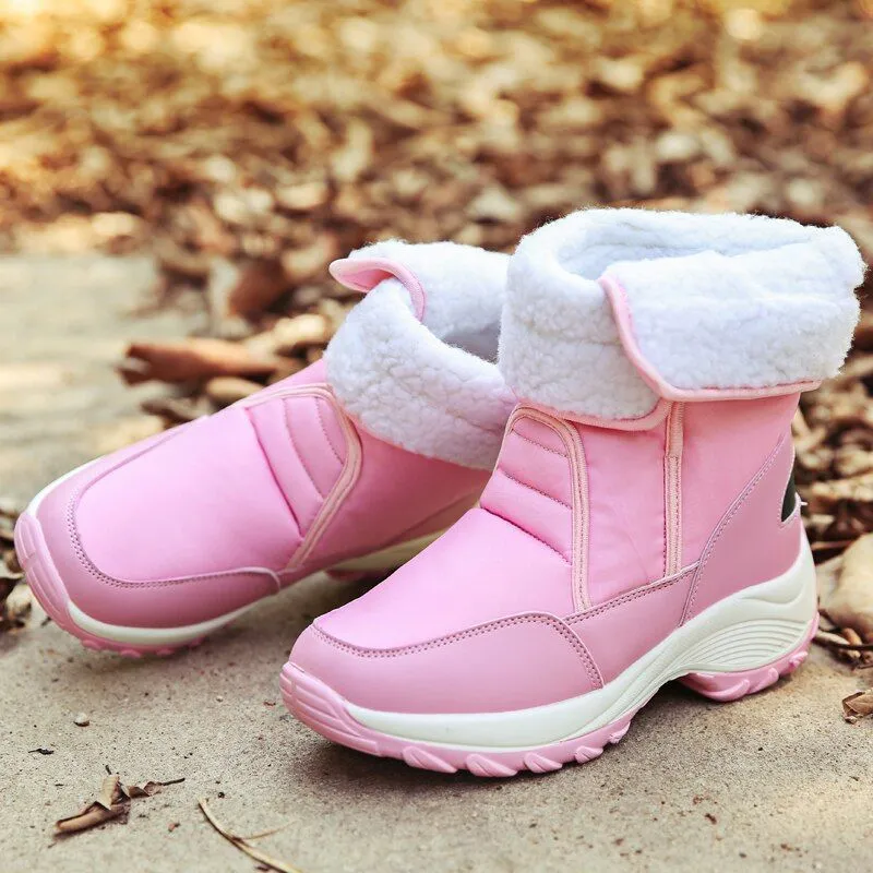 Dyavor Women Fur Waterproof Orthopedic Snow Boots