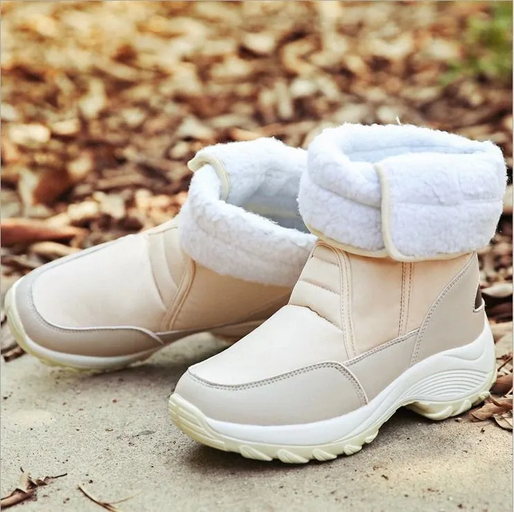 Dyavor Women Fur Waterproof Orthopedic Snow Boots