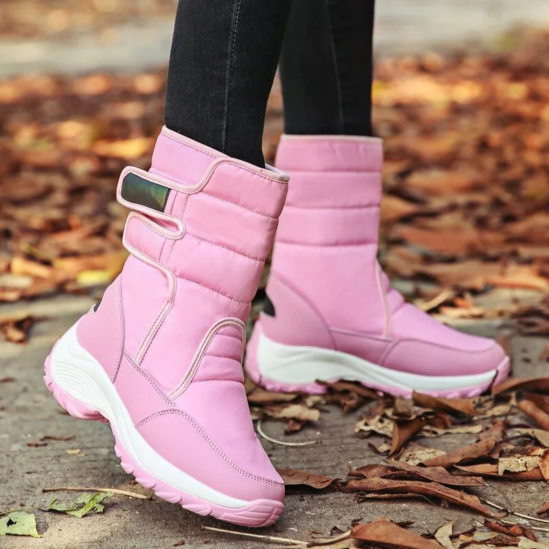 Dyavor Women Fur Waterproof Orthopedic Snow Boots