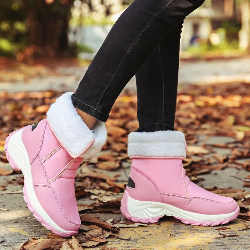 Dyavor Women Fur Waterproof Orthopedic Snow Boots