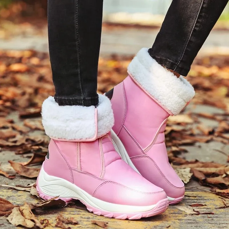 Dyavor Women Fur Waterproof Orthopedic Snow Boots