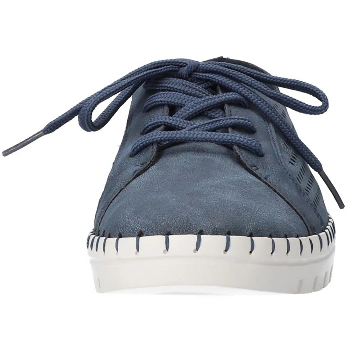 Easy Street Womens Brodie Faux Leather Lac-Up Platform Sneakers
