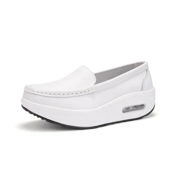 Genuine Leather Nurse Swing Work All Single Star Wedges Women's Shoes