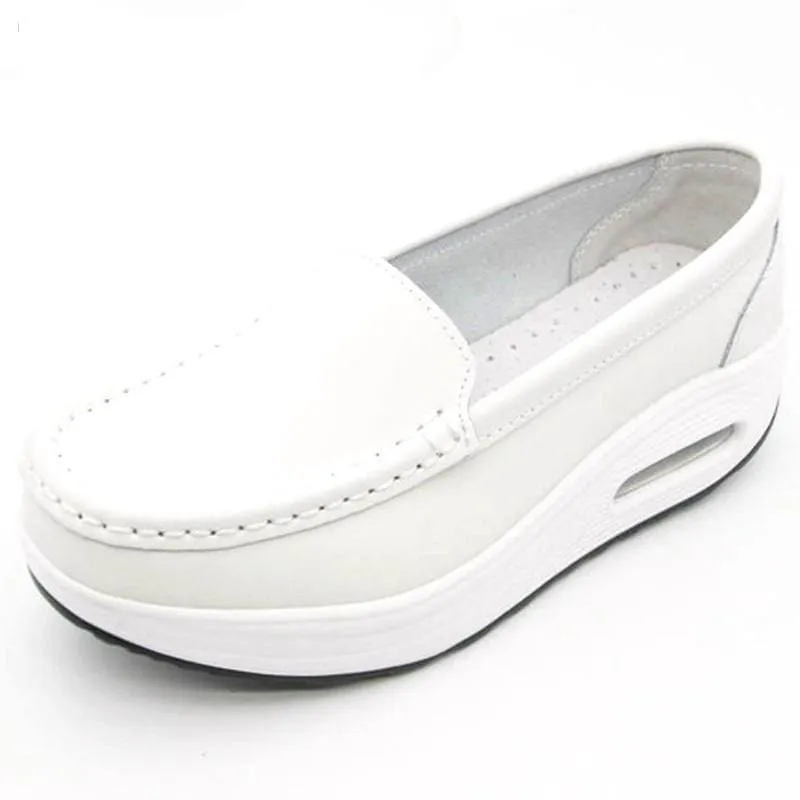 Genuine Leather Nurse Swing Work All Single Star Wedges Women's Shoes