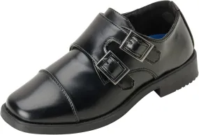 Josmo Boys Dress Shoes  Hook and Loop Double Monk Strap Cap Toe Oxford Loafers (Little Kid/Big Kid)