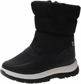 Kids Snow Boots Thick Cotton Booties Shoes Boys Girls Chunky Sole Outdoor Ski Boots Winter Fashion Warm Comfy Shoes