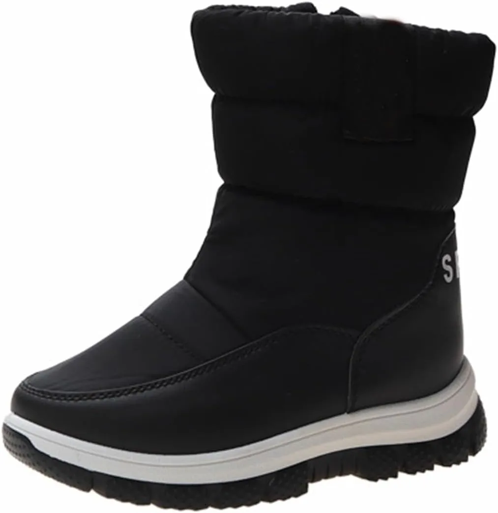 Kids Snow Boots Thick Cotton Booties Shoes Boys Girls Chunky Sole Outdoor Ski Boots Winter Fashion Warm Comfy Shoes