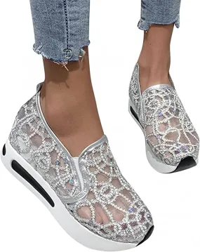Ladmiple Sneakers For Women Slip On Memory Foam Women's Slip on Sneakers Low Top Canvas Walking Shoes Fashion Dressy Casual Summer Cute Comfortable Non Slip Flats Loafers