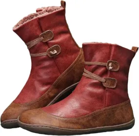 Ladmiple Snow Boots For Women Cute High Top Warm Fur Lined Winter Ankle Booties Outdoor Fashion Slip On Mid Calf Walking Shoe
