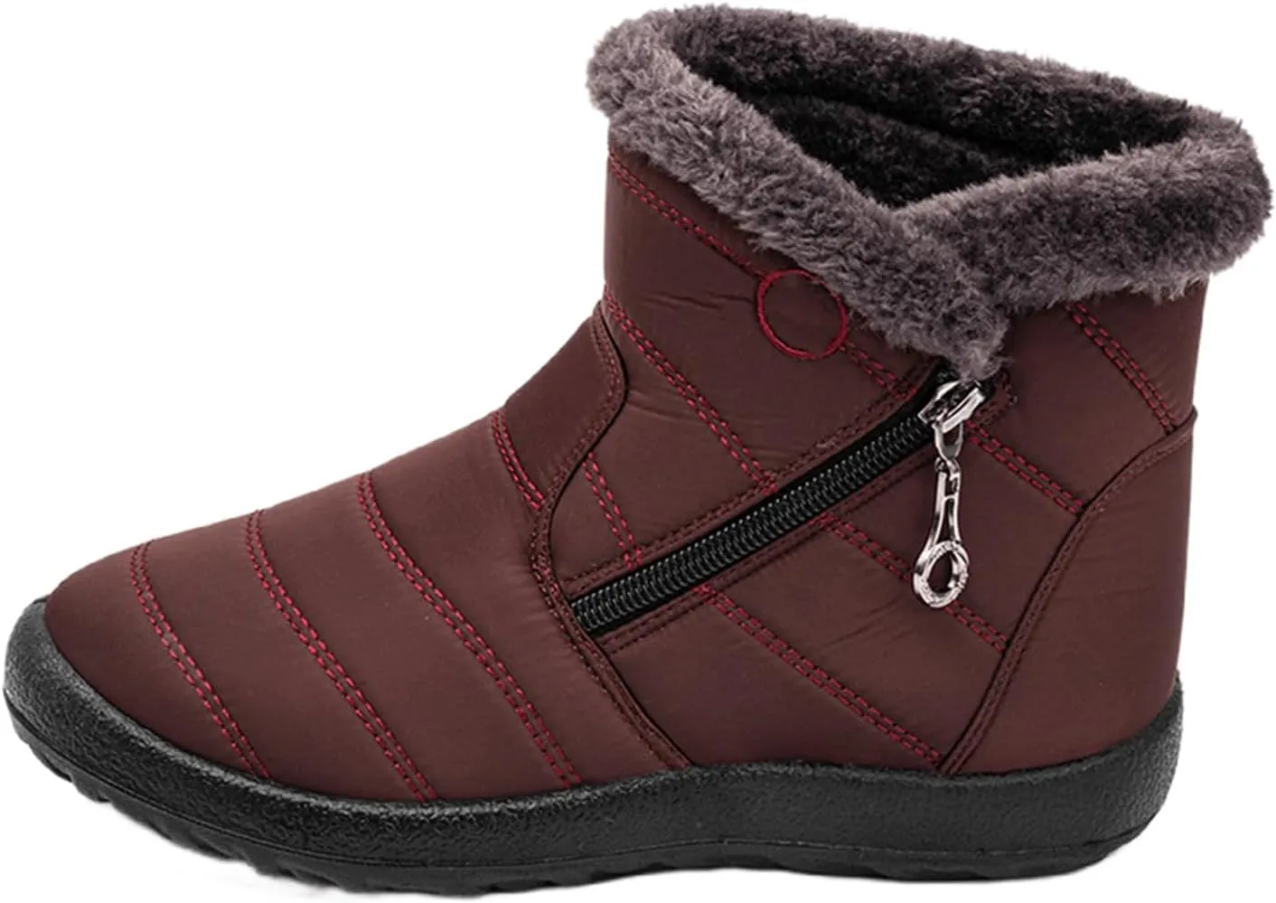 Ladmiple Winter Boots For Women Waterproof Snow Wide Width Fur Lined Warm Ankle Booties Slip On Outdoor Comfortable Shoes