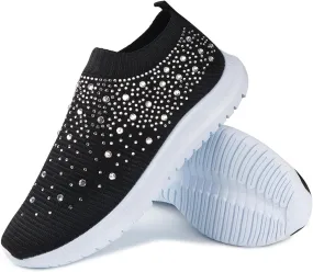 Lausiuoe Running Shoes For Women Arch Support Walking Comfort Light Weight Tennis Shoes Slip On Gym Fashion Sneakers