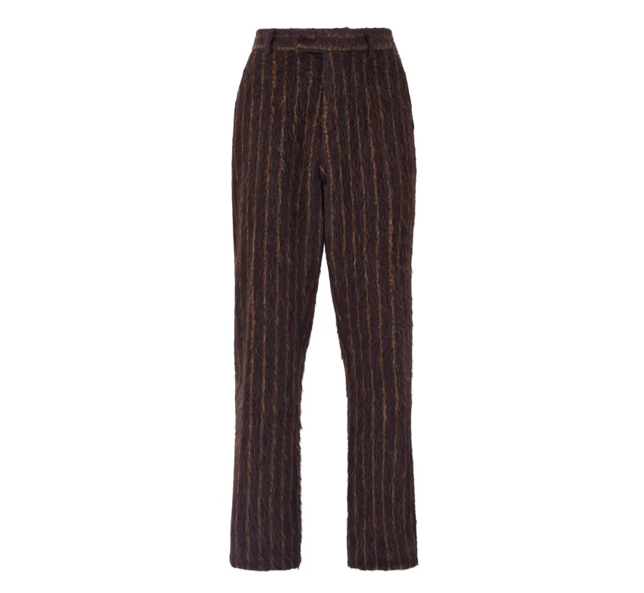 MARTINE ROSE - TAILORED RELAXED FIT TROUSER in BROWN GOLD