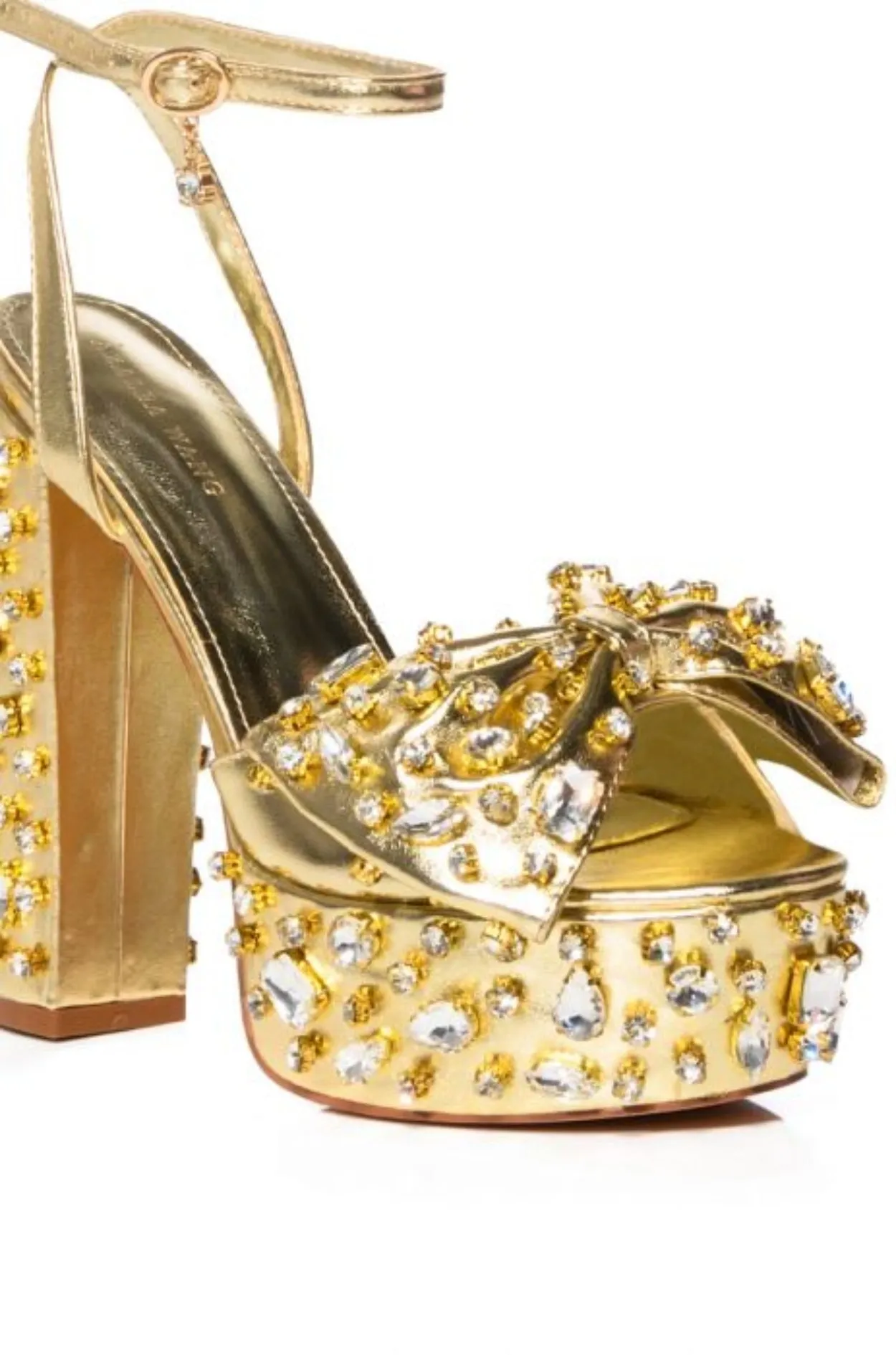 MAYA-GOLD PLATFORM HEELED SANDAL