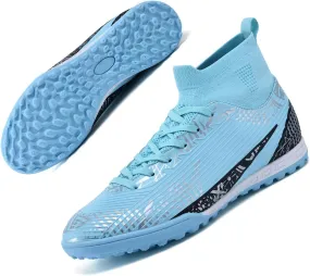 MEBAMY Soccer Cleats Mens Women Outdoor Soccer Shoes for Big Boy AG/FG High-Top Breathable and Comfortable Football Boots Black