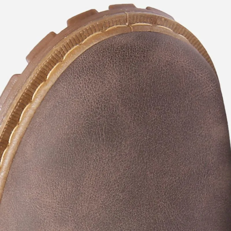 Men's Autumn/Winter Casual Leather Shoes With Plush