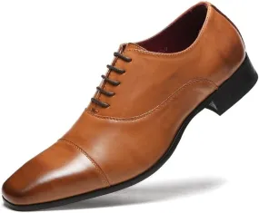Mens Classic Leather Dress Shoes Formal Wedding Comfortable Business Oxfords Slip Resistant