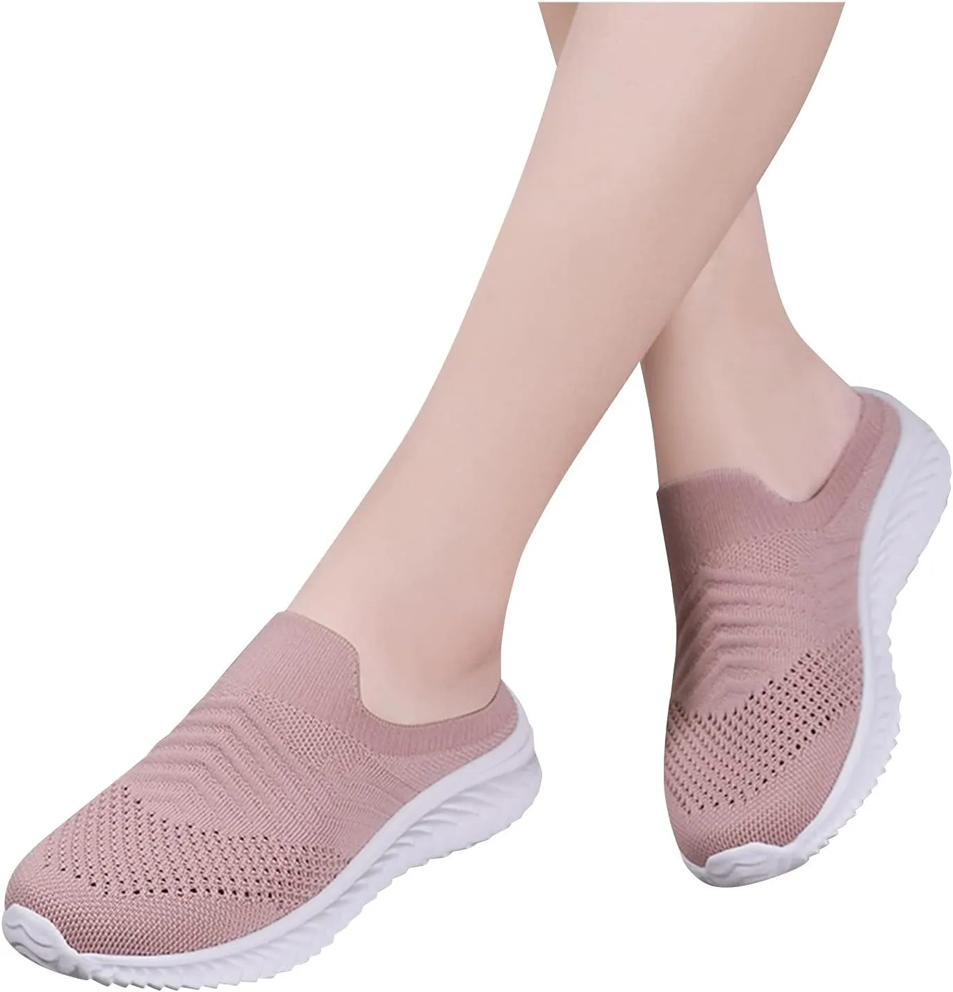 Men's Mesh Sneakers Womens Slip On Sneakers with Arch Support Shoes for Women Round Toe Slip On Casual Women Loafers Womens White Sneakers Wide Width