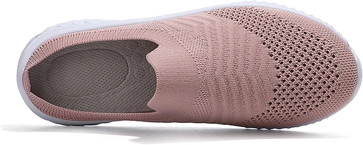 Men's Mesh Sneakers Womens Slip On Sneakers with Arch Support Shoes for Women Round Toe Slip On Casual Women Loafers Womens White Sneakers Wide Width