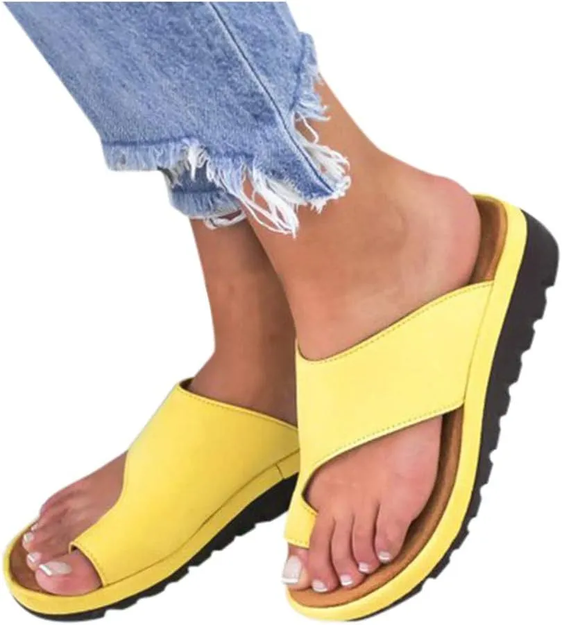 Sandals for Women Platform,2020 Fashion Women Comfy Platform Toe Ring Wedge Sandals Shoes Summer Beach Travel Shoes Comfortable Flip Flop Shoes