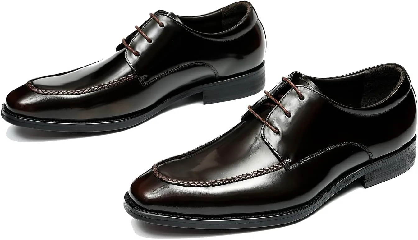 Santimon Mens Oxfords Fomarl Dress Genuine Leather Pionted Toe Derby Fashion Business Casual Porm Wedding Comfortable Walking Shoes for Men