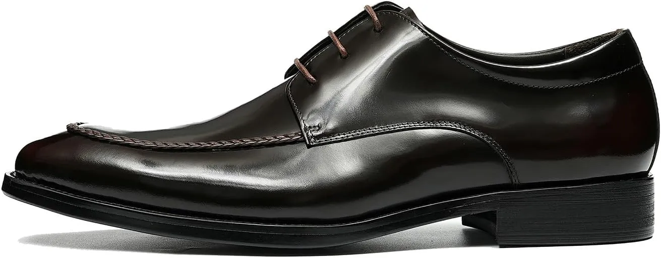 Santimon Mens Oxfords Fomarl Dress Genuine Leather Pionted Toe Derby Fashion Business Casual Porm Wedding Comfortable Walking Shoes for Men