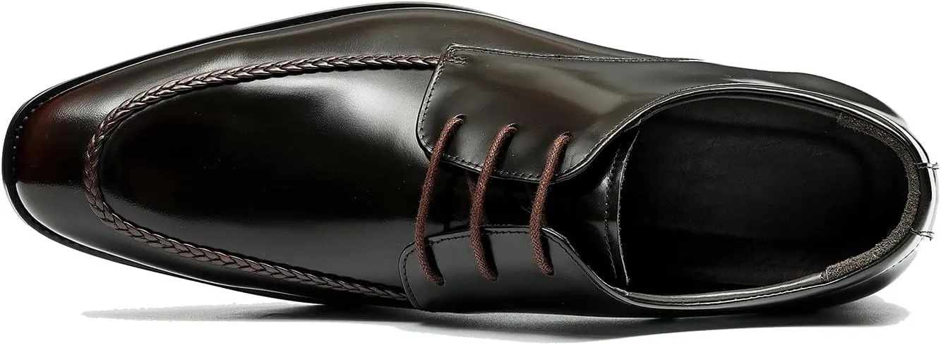 Santimon Mens Oxfords Fomarl Dress Genuine Leather Pionted Toe Derby Fashion Business Casual Porm Wedding Comfortable Walking Shoes for Men