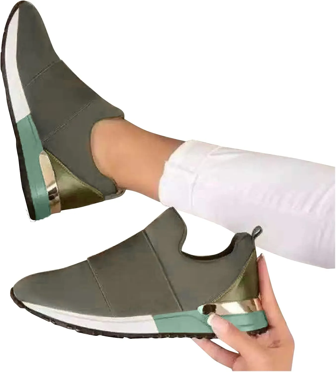 SBGMoSJ Women Sneakers Black Size 9 Zapatos Sin Cordones para Mujeres Womens Slip On Shoes Size 9 Wide Plantar Fasciitis Shoes Women Work Dress Trendy Slip On Sneakers for Women 2023