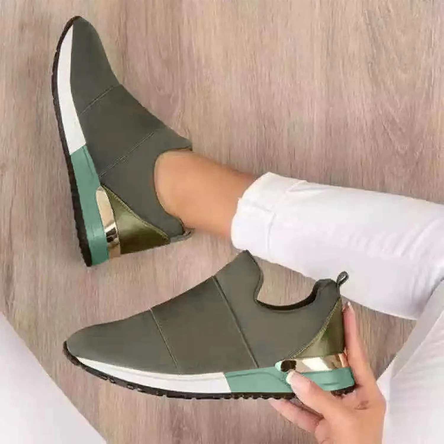 SBGMoSJ Women Sneakers Black Size 9 Zapatos Sin Cordones para Mujeres Womens Slip On Shoes Size 9 Wide Plantar Fasciitis Shoes Women Work Dress Trendy Slip On Sneakers for Women 2023