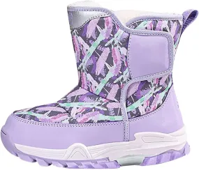 Snow Boots for Kids Boys Winter Warm Wateroof Insulated Fleece Lined Big Kids Cozy Outdoor Girls Dress Boots Size 9