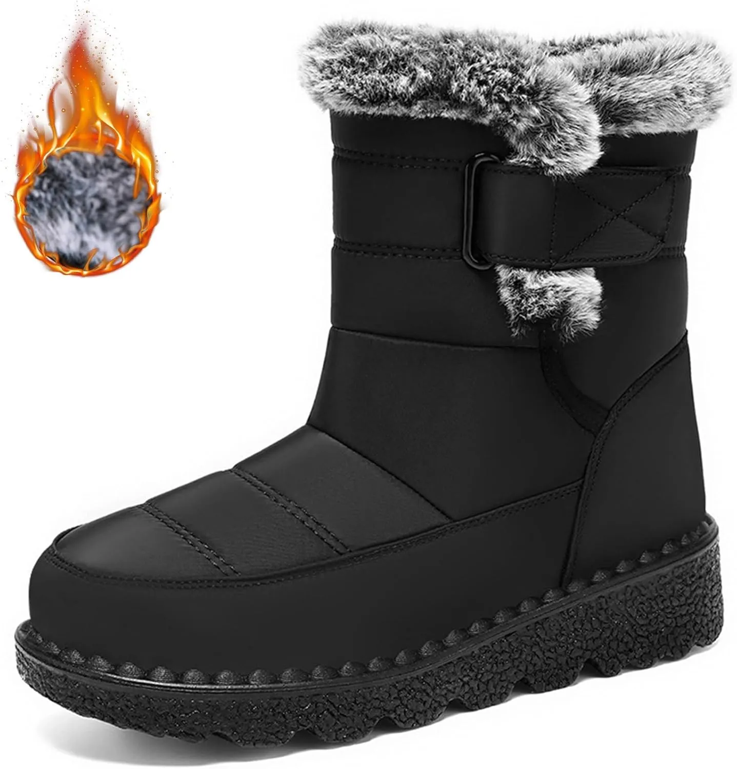 Waterpoof Snow Boots for Men Winter Boots Warm Plush Lined Men's Snow Boots Non Slip Lightweight for Outdoor Hiking