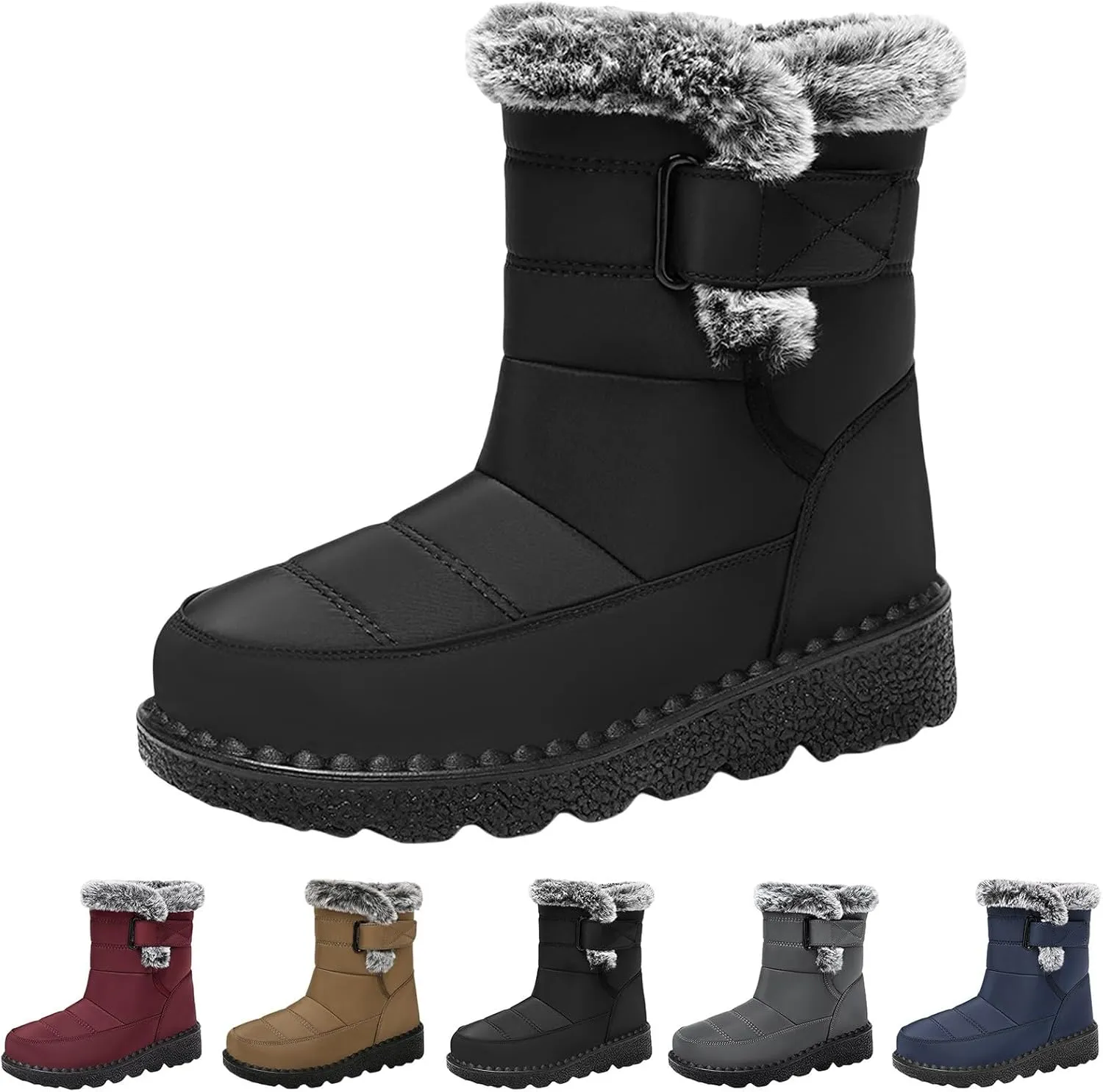 Waterpoof Snow Boots for Men Winter Boots Warm Plush Lined Men's Snow Boots Non Slip Lightweight for Outdoor Hiking