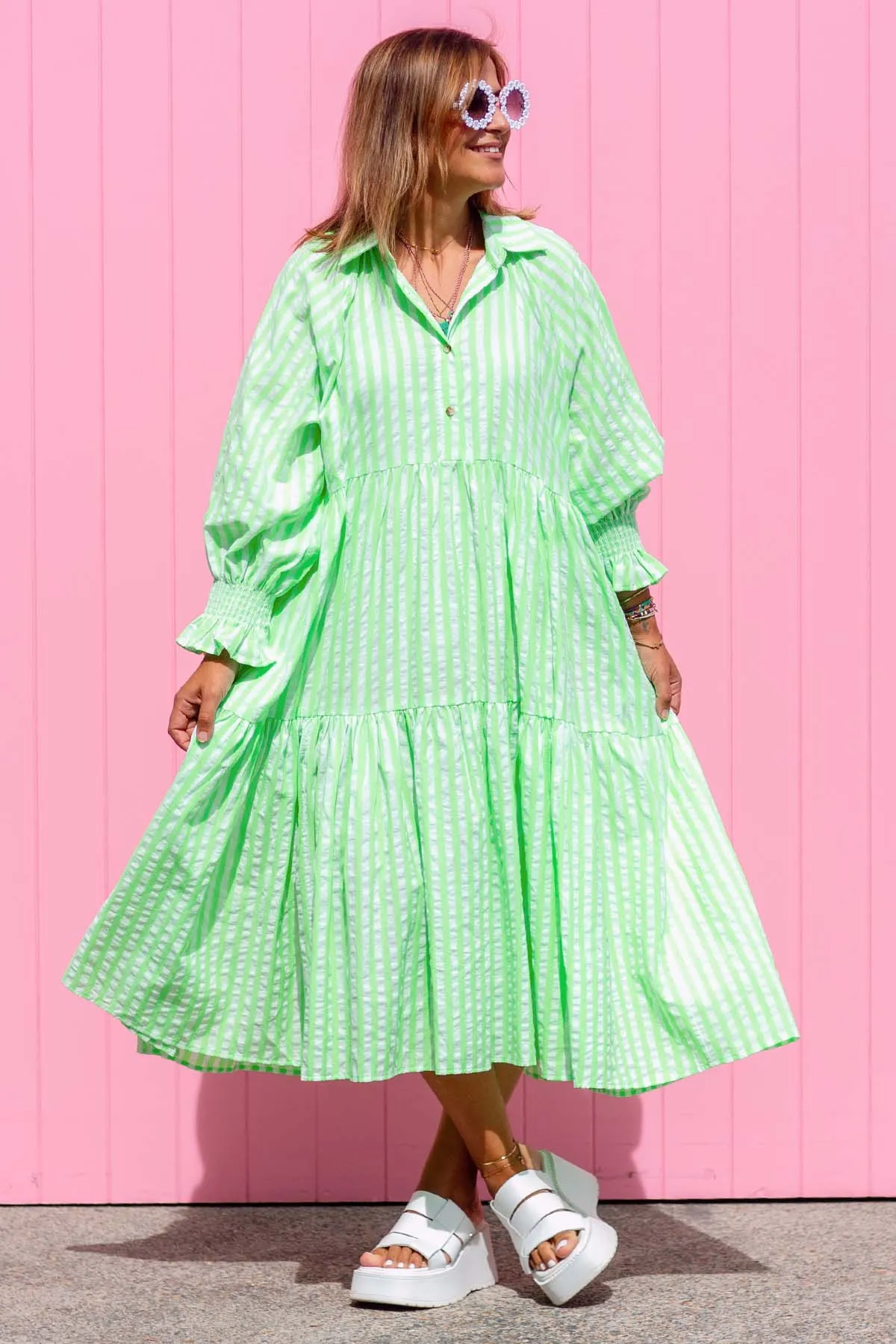 Winnie Dress - Neon Green