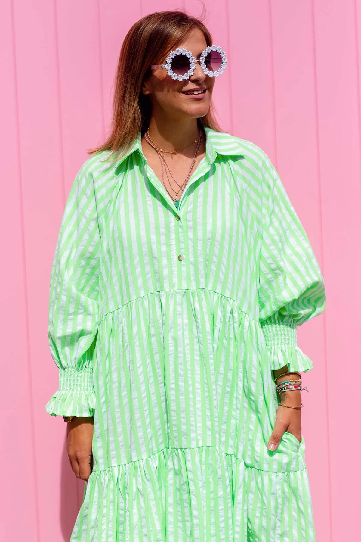Winnie Dress - Neon Green