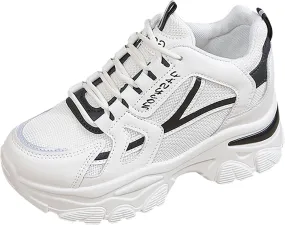 Women Walking Shoes with Arch Support,Fashion Platform Chunky Ladies Sneakers Breathable Mesh Tennis Shoes for Women