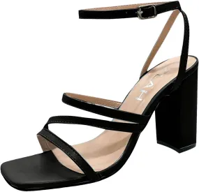 Womens Chunky Heel High Sandals Square Open Toe Solid Color Fashionable 2025 Summer Casual Breathable Shoes Classic Plus Size Beach Vacation Outdoor Footwear