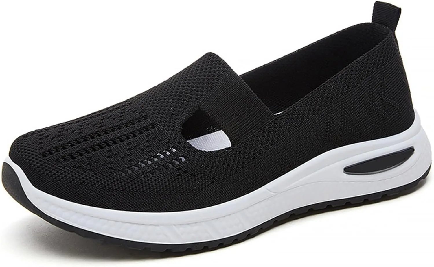Women's Woven Orthopedic Breathable Soft Sole Tennis Shoes Men Mesh Casual Slip On Shoes Wedge Sneakers Black Tennis Shoe Loafers Casual Slip On