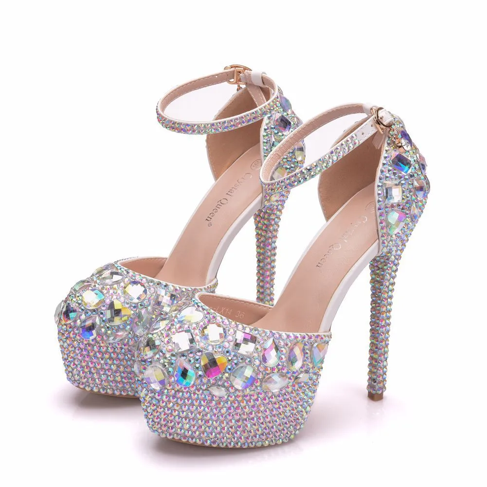 Wonen Pumps Fashion Office Shoes Waterproof platform Hollow Round Toe Thin Heels 14CM High Heels Shoes Women&#39;s Wedding Shoes
